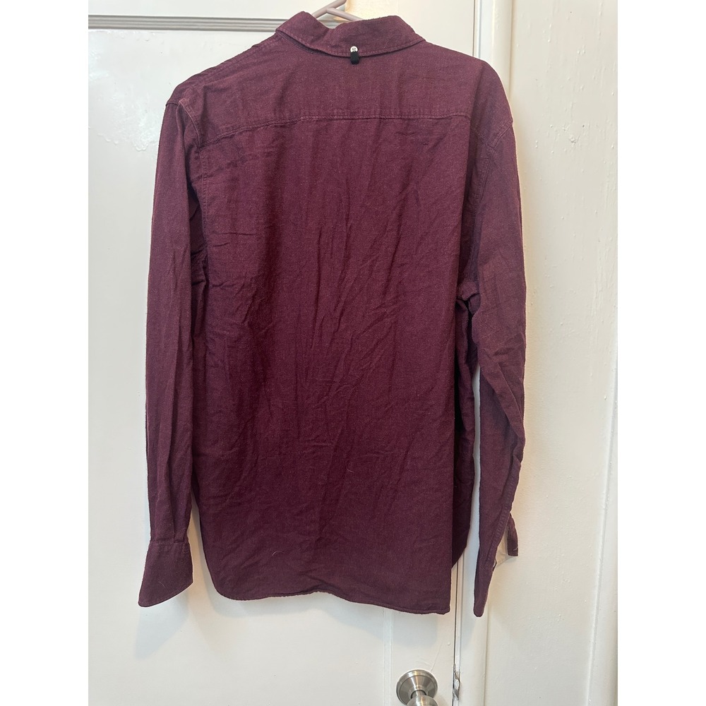 Rag & Bone Standard Issue Mens XL Burgundy Cotton Flannel Button Down Shirt - Picture 7 of 7